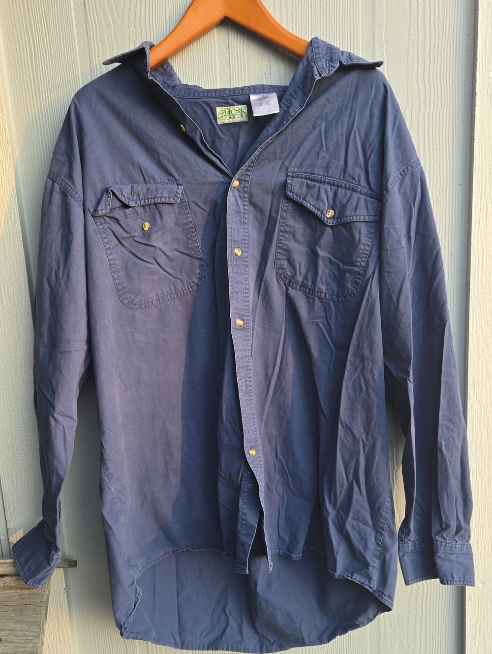 Men's Navy Button-Up Work Shirt - AshGreek Trading